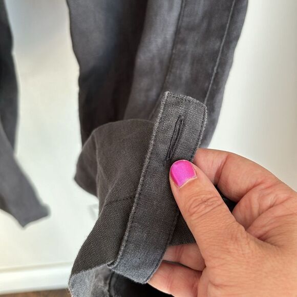 J. Jill Women Pure Jill 100% Linen gray charcoal pants or capri lightweight Med! - Picture 4 of 13
